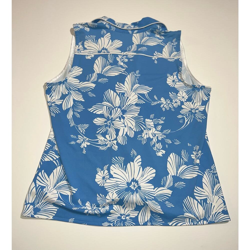 IZOD women’s x-tra dry sleeveless blue & white top - Picture 2 of 12
